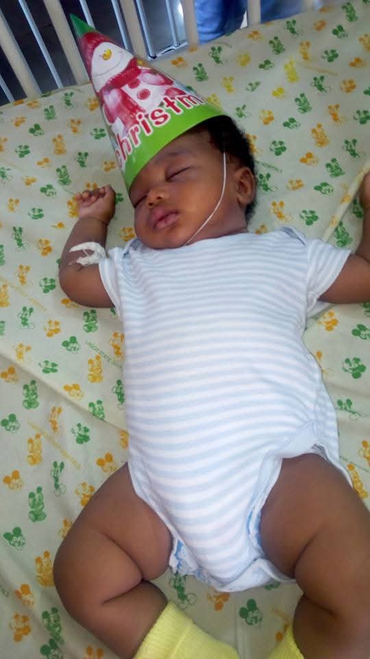 A baby photographed during a children’s outreach visit